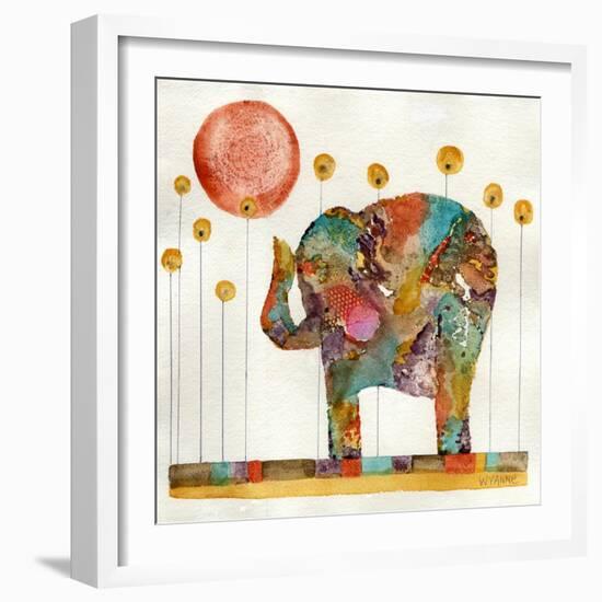 Elephant in Sunflower Field-Wyanne-Framed Giclee Print