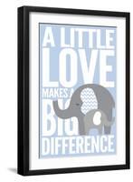 Elephant - Infant Sentiment - Blue-Lantern Press-Framed Art Print