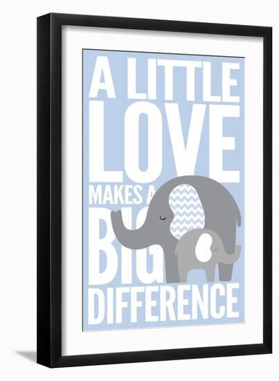 Elephant - Infant Sentiment - Blue-Lantern Press-Framed Art Print