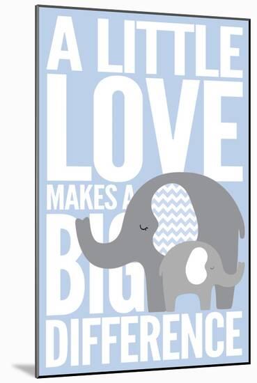 Elephant - Infant Sentiment - Blue-Lantern Press-Mounted Art Print