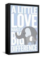 Elephant - Infant Sentiment - Blue-Lantern Press-Framed Stretched Canvas