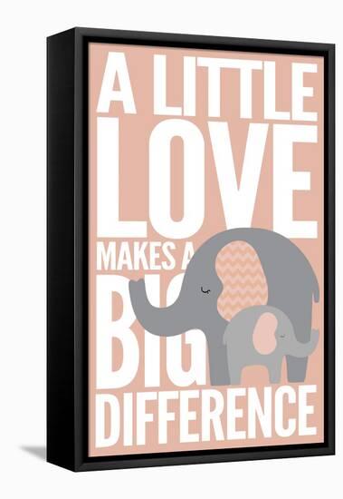 Elephant - Infant Sentiment - Pink-Lantern Press-Framed Stretched Canvas