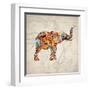 Elephant Orange 3-Kimberly Allen-Framed Art Print