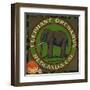 Elephant Orchards Brand - Redlands, California - Citrus Crate Label-Lantern Press-Framed Art Print