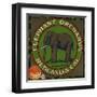 Elephant Orchards Brand - Redlands, California - Citrus Crate Label-Lantern Press-Framed Art Print