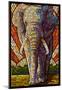 Elephant - Paper Mosaic-null-Mounted Poster