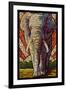 Elephant - Paper Mosaic-Lantern Press-Framed Art Print