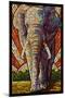 Elephant - Paper Mosaic-Lantern Press-Mounted Art Print