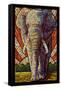 Elephant - Paper Mosaic-Lantern Press-Framed Stretched Canvas