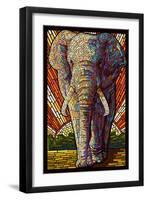 Elephant - Paper Mosaic-Lantern Press-Framed Art Print