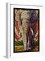 Elephant - Paper Mosaic-Lantern Press-Framed Art Print