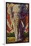 Elephant - Paper Mosaic-Lantern Press-Framed Art Print