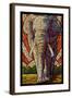 Elephant - Paper Mosaic-Lantern Press-Framed Art Print