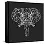 Elephant Polygon-Lisa Kroll-Framed Stretched Canvas