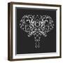 Elephant Polygon-Lisa Kroll-Framed Art Print