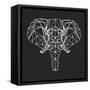 Elephant Polygon-Lisa Kroll-Framed Stretched Canvas