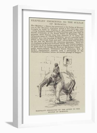 Elephant Presented by the Queen to the Sultan of Morocco-null-Framed Giclee Print