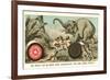 Elephant Pulling over Column-null-Framed Art Print