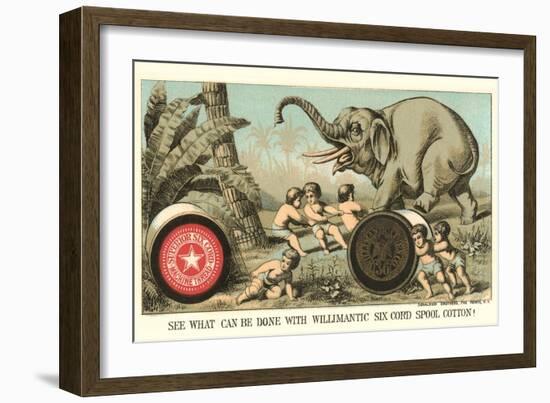 Elephant Pulling over Column-null-Framed Art Print