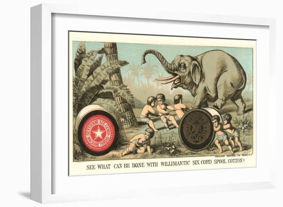 Elephant Pulling over Column-null-Framed Art Print