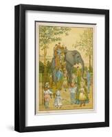 Elephant Rides for Children at Regent's Park Zoo: The Passengers Mount by Ladder-Thomas Crane-Framed Art Print