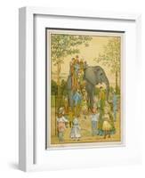 Elephant Rides for Children at Regent's Park Zoo: The Passengers Mount by Ladder-Thomas Crane-Framed Art Print