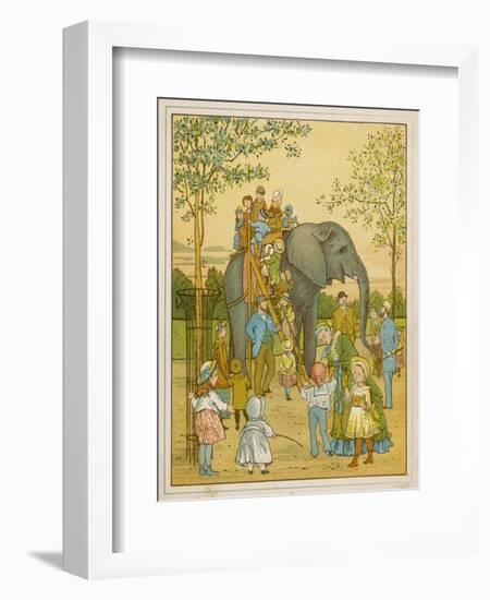 Elephant Rides for Children at Regent's Park Zoo: The Passengers Mount by Ladder-Thomas Crane-Framed Art Print