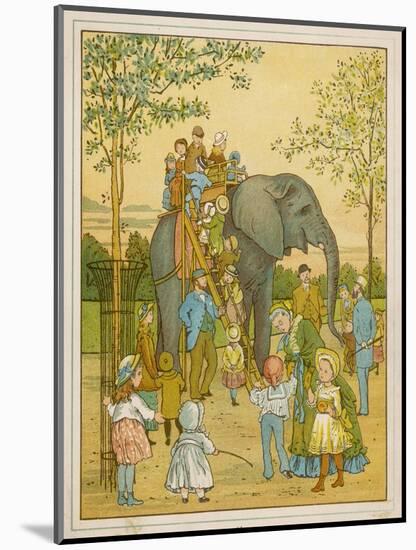 Elephant Rides for Children at Regent's Park Zoo: The Passengers Mount by Ladder-Thomas Crane-Mounted Art Print