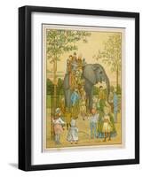 Elephant Rides for Children at Regent's Park Zoo: The Passengers Mount by Ladder-Thomas Crane-Framed Art Print
