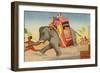 Elephant Running with Box of Washing Soap-null-Framed Giclee Print