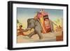 Elephant Running with Box of Washing Soap-null-Framed Giclee Print