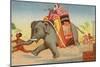 Elephant Running with Box of Washing Soap-null-Mounted Giclee Print