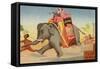 Elephant Running with Box of Washing Soap-null-Framed Stretched Canvas