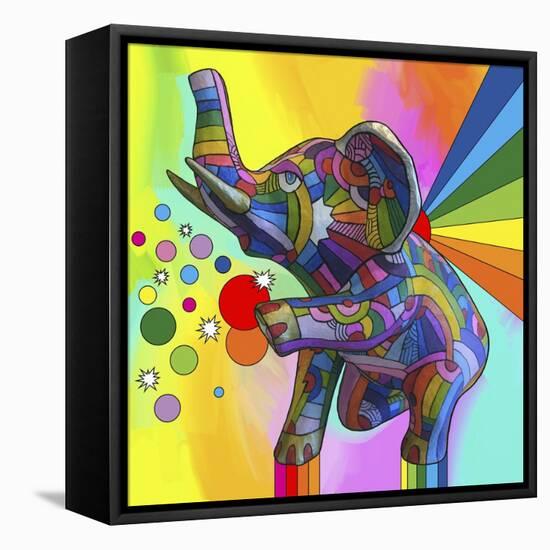 Elephant-sculpture-1017-Howie Green-Framed Stretched Canvas