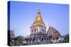 Elephant Sculptures on the Chedi Chang Lom and the Main Bot at the Temple of Wat Chiang Man-Alex Robinson-Stretched Canvas