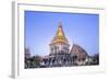 Elephant Sculptures on the Chedi Chang Lom and the Main Bot at the Temple of Wat Chiang Man-Alex Robinson-Framed Photographic Print