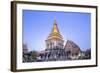 Elephant Sculptures on the Chedi Chang Lom and the Main Bot at the Temple of Wat Chiang Man-Alex Robinson-Framed Photographic Print