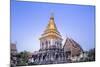 Elephant Sculptures on the Chedi Chang Lom and the Main Bot at the Temple of Wat Chiang Man-Alex Robinson-Mounted Photographic Print
