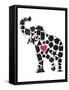 Elephant Shapes-Jace Grey-Framed Stretched Canvas