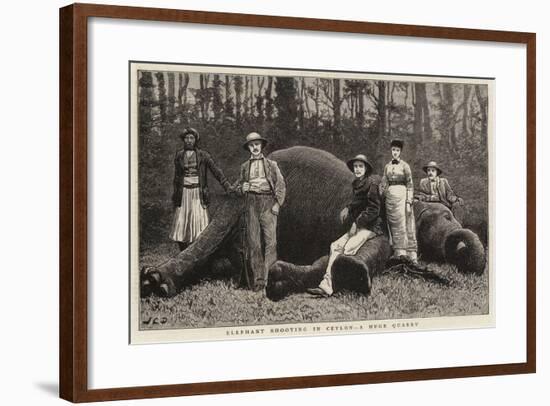 Elephant Shooting in Ceylon, a Huge Quarry-John Charles Dollman-Framed Giclee Print