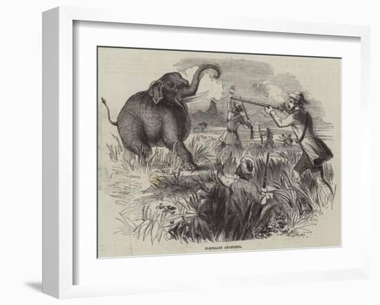 Elephant Shooting-null-Framed Giclee Print