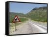 Elephant Sign Along Dirt Road, Namibia, Africa-Peter Groenendijk-Framed Stretched Canvas