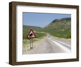 Elephant Sign Along Dirt Road, Namibia, Africa-Peter Groenendijk-Framed Photographic Print