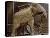 Elephant Statue in Haweli of Jaisalmer, Rajasthan, India-null-Stretched Canvas