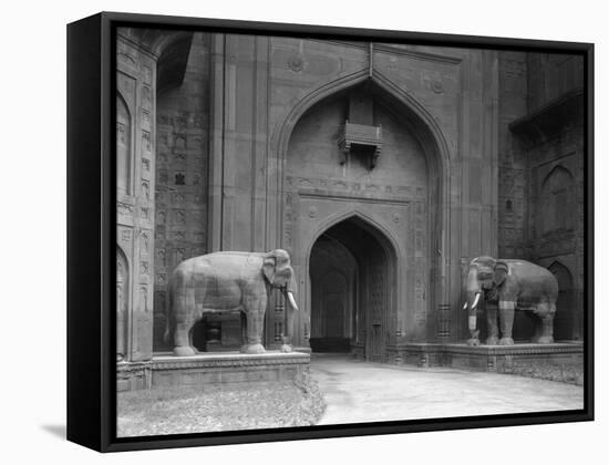 Elephant Statues at Red Fort-Philip Gendreau-Framed Stretched Canvas