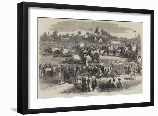 Elephant Steeplechase at Rangoon-null-Framed Giclee Print