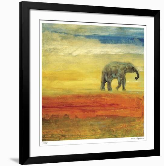 Elephant Stroll-Mj Lew-Framed Giclee Print