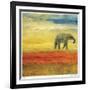 Elephant Stroll-Mj Lew-Framed Giclee Print