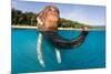 Elephant Swimming-null-Mounted Poster