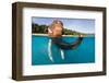 Elephant Swimming-null-Framed Art Print